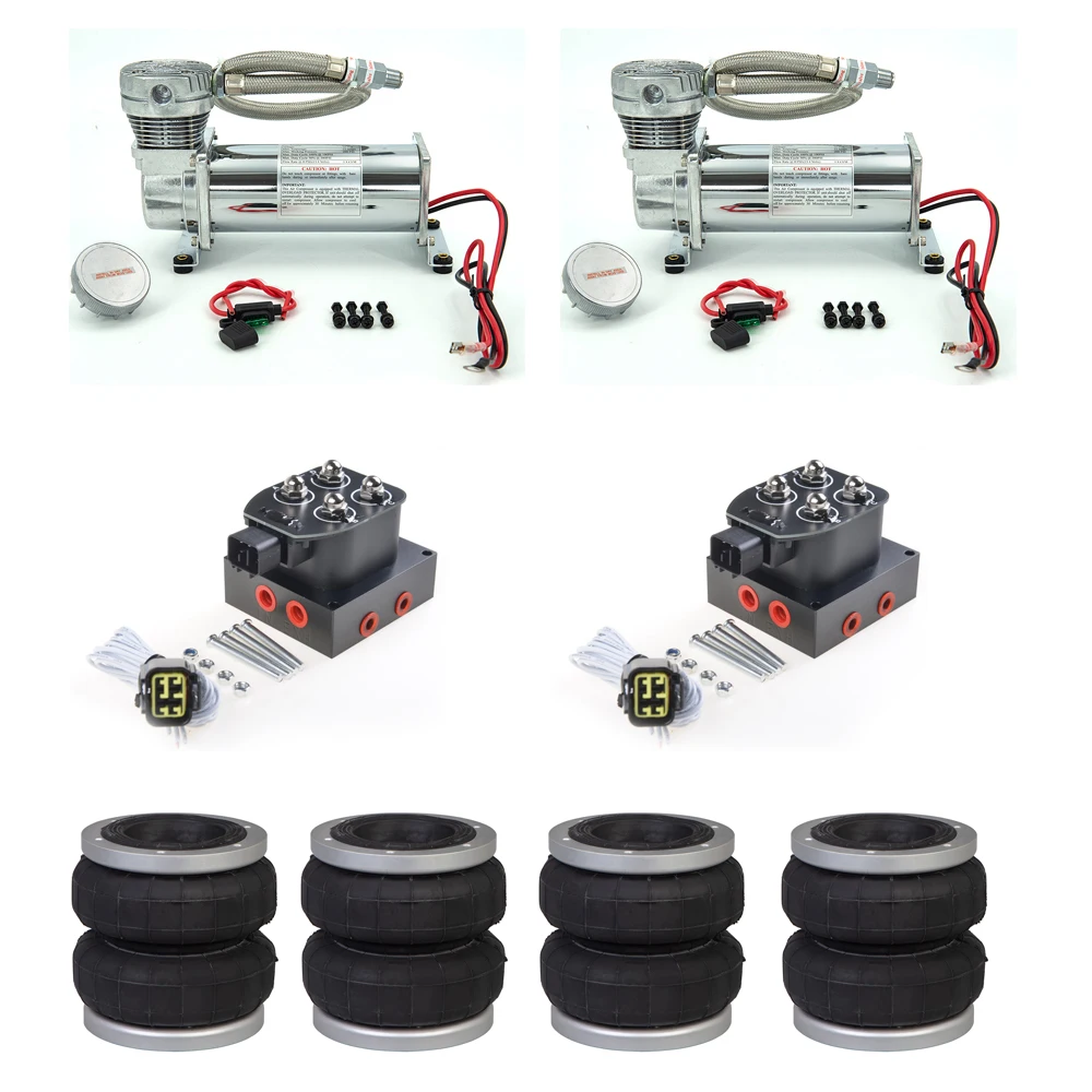 Kit suspensión neumática con compresor y válvula para coche