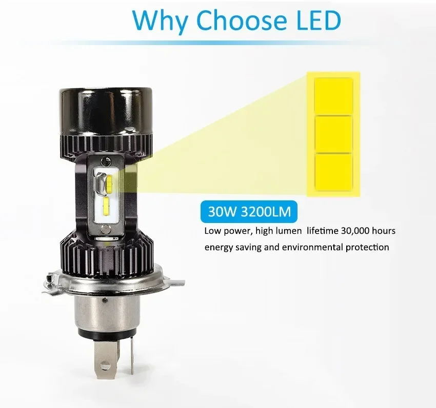 Faros LED H4 superbrillantes para motocicletas - imagen 2