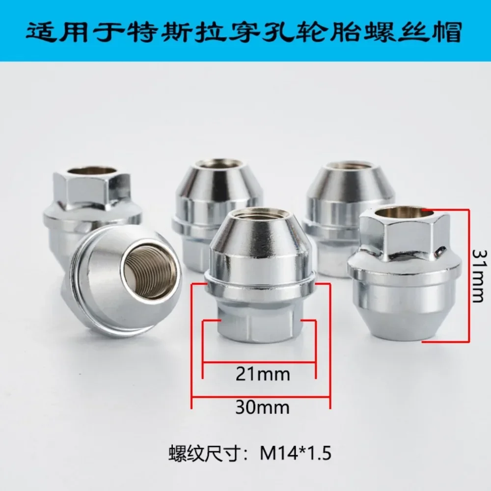 Tuercas de rueda M14x1,5 hexagonales para Tesla Model 3/S/X/Y