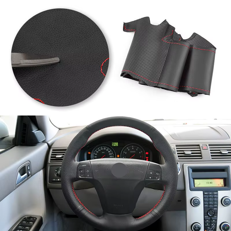 Funda de volante de microfibra cosida a mano – Volvo S40/V50