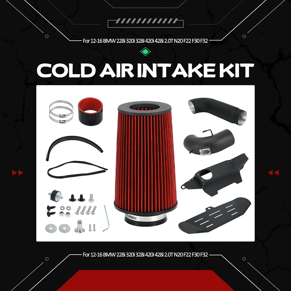 Kit de admisión de aire frío para BMW con filtro y protector térmico - imagen 2