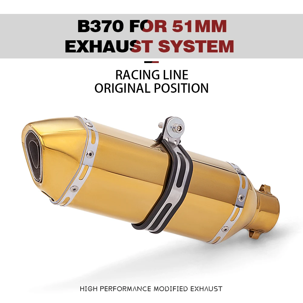 Silenciador de escape universal 51mm para motocicleta