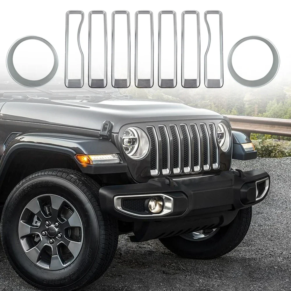 Parrilla frontal de malla decorativa para Jeep Wrangler JL 2018-2022