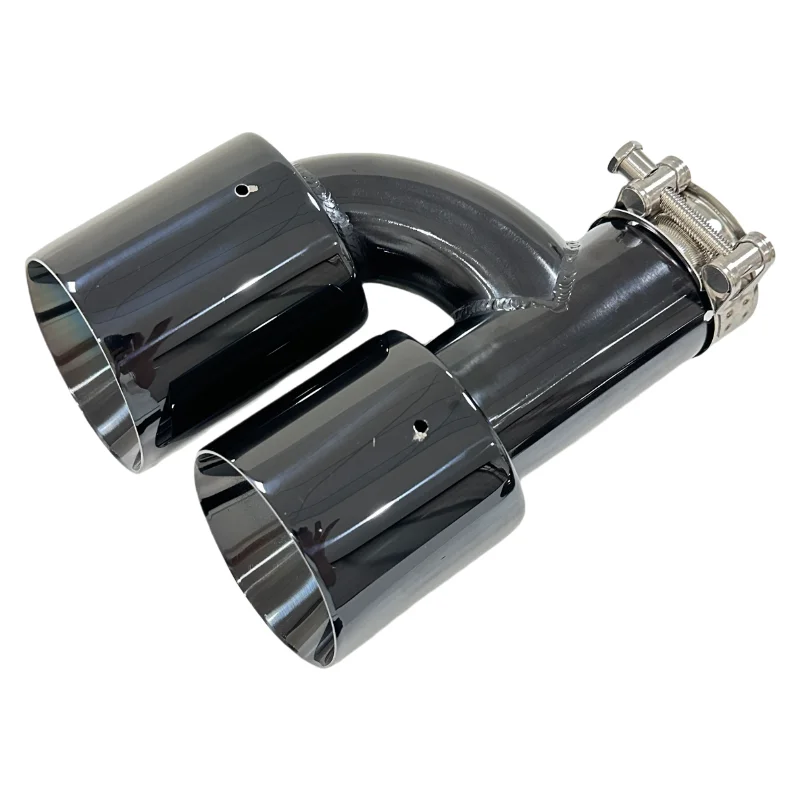 Silenciador de escape inoxidable negro con 4 salidas en H - imagen 4