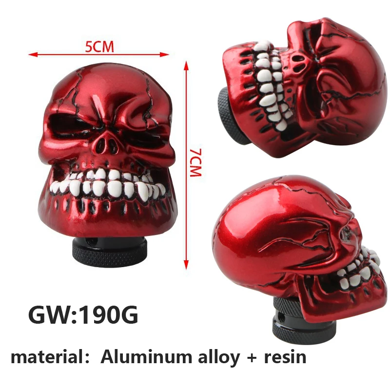 Pomo palanca de cambios – Aluminio – Diseño calavera - imagen 5