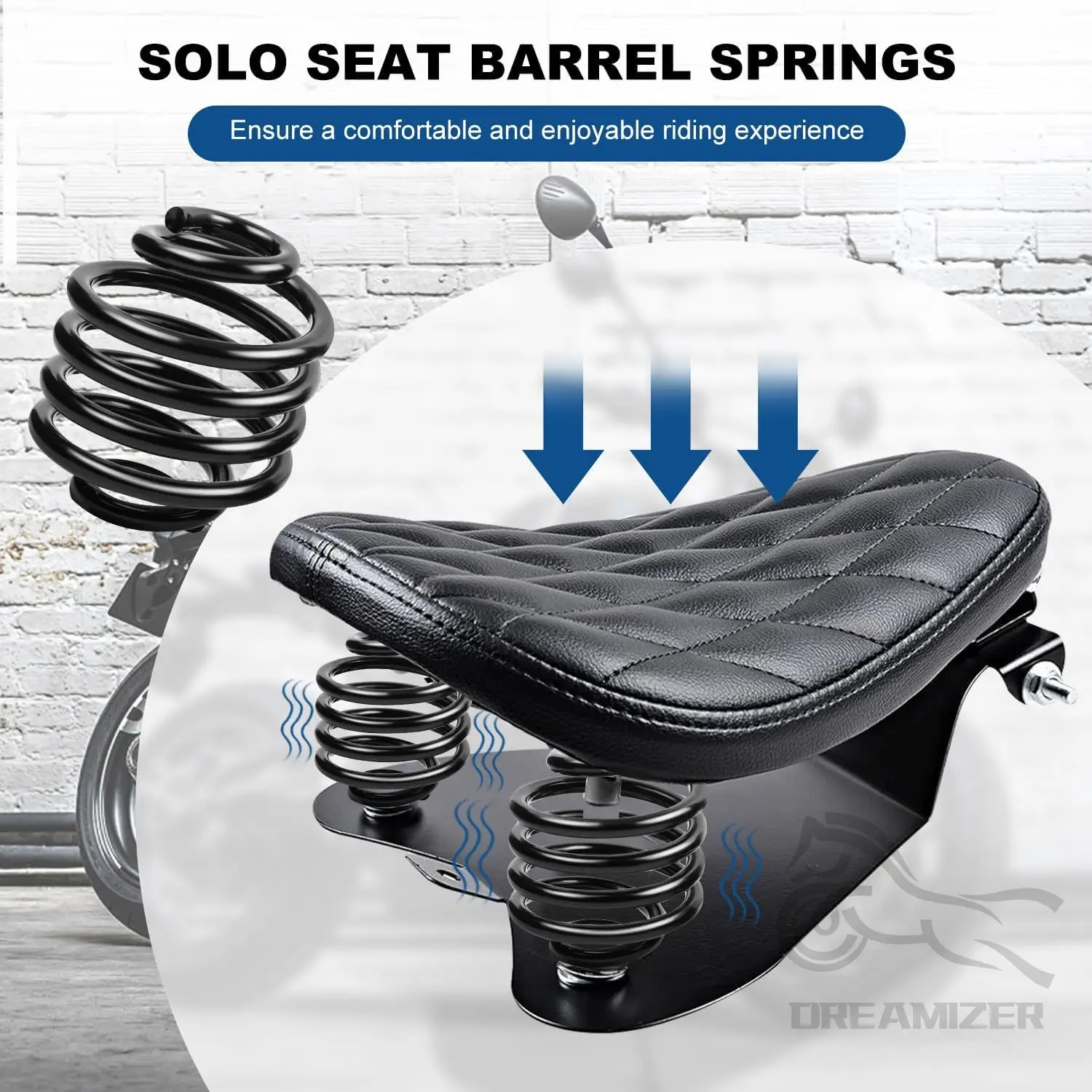 Resortes de asiento individual para motocicleta aptos para Harley Sportster Softail Dyna Fatboy Bobber Chopper personalizado negro - imagen 4