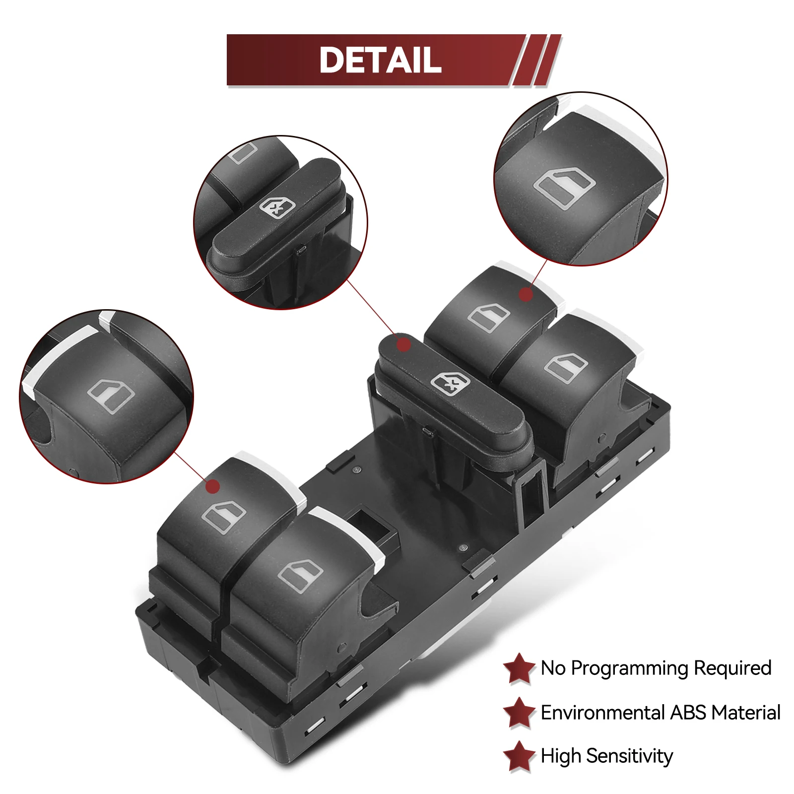 5ND959857 Interruptor elevalunas para VW Golf, Jetta y Passat - imagen 5