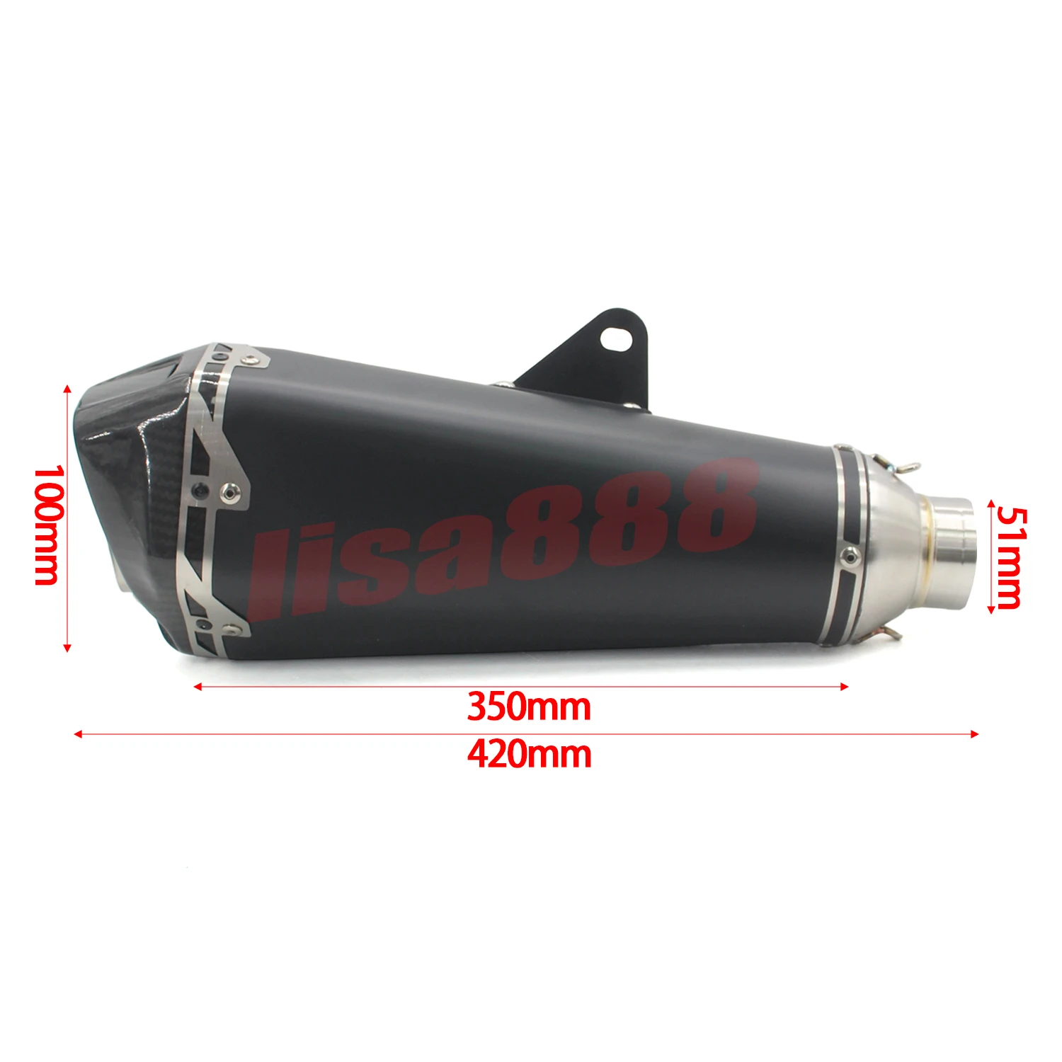 Silenciador de escape universal 51 mm para moto con DB Killer - imagen 5