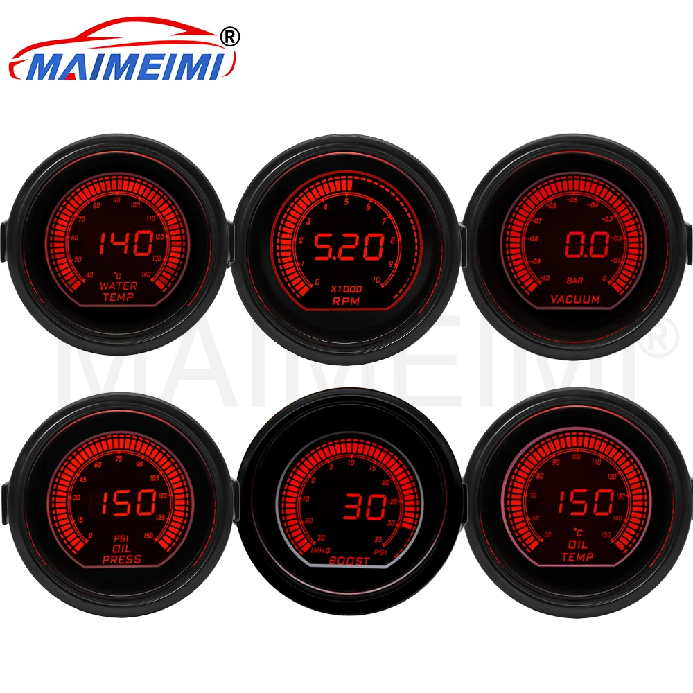 Reloj Digital Coche Multigauges - RPM, Aceite, Vacío, Voltaje, AFR