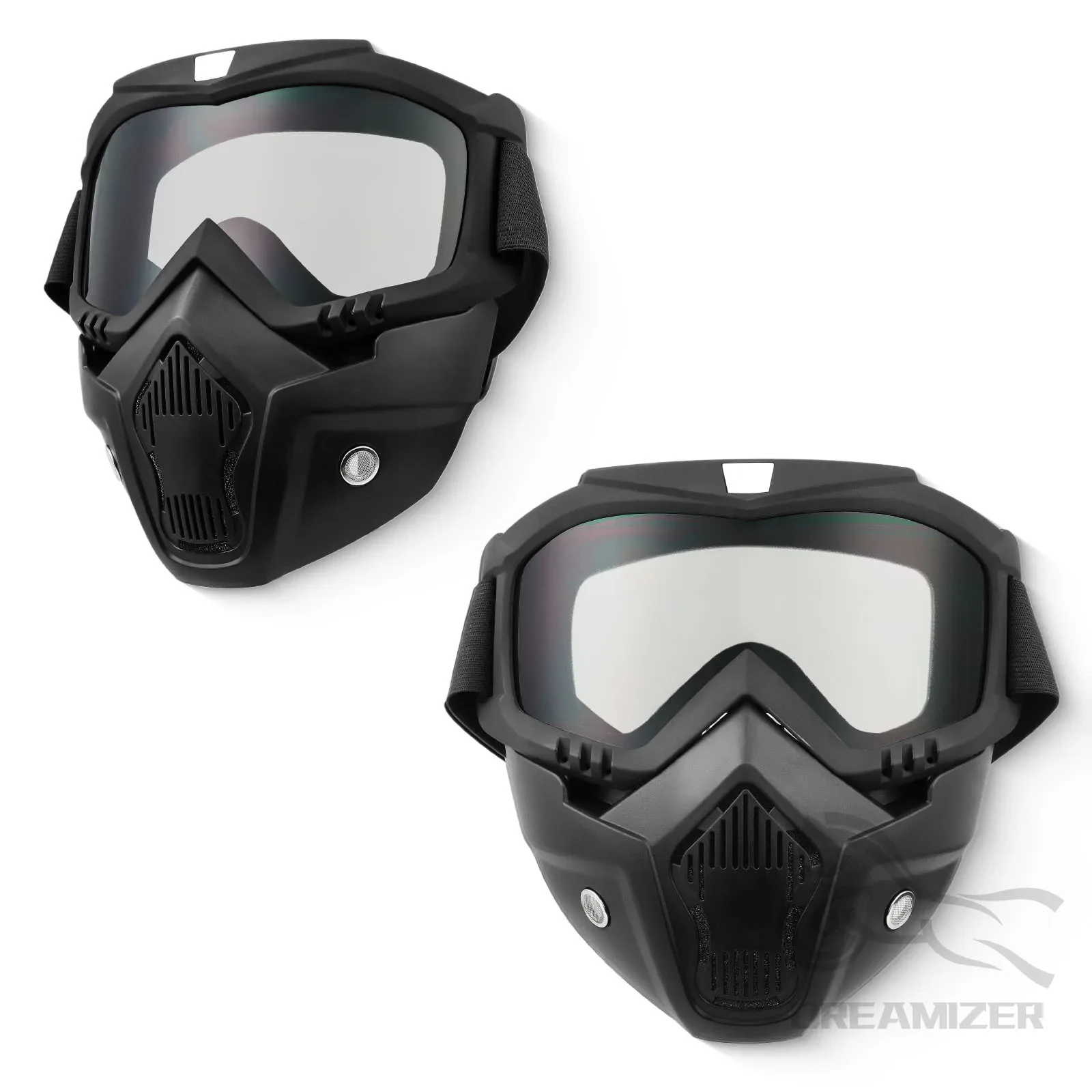 Máscara de motocross con gafas y protector bucal para casco abierto