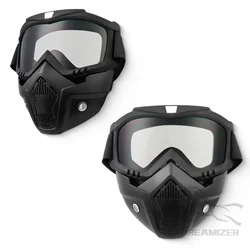 Máscara de motocross con gafas y protector bucal para casco abierto
