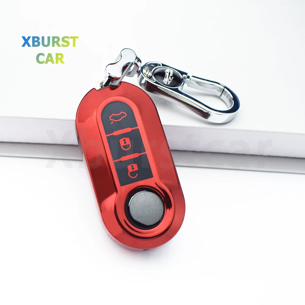 Funda de llave plegable TPU para Fiat 500, 500L, Panda y Ducato