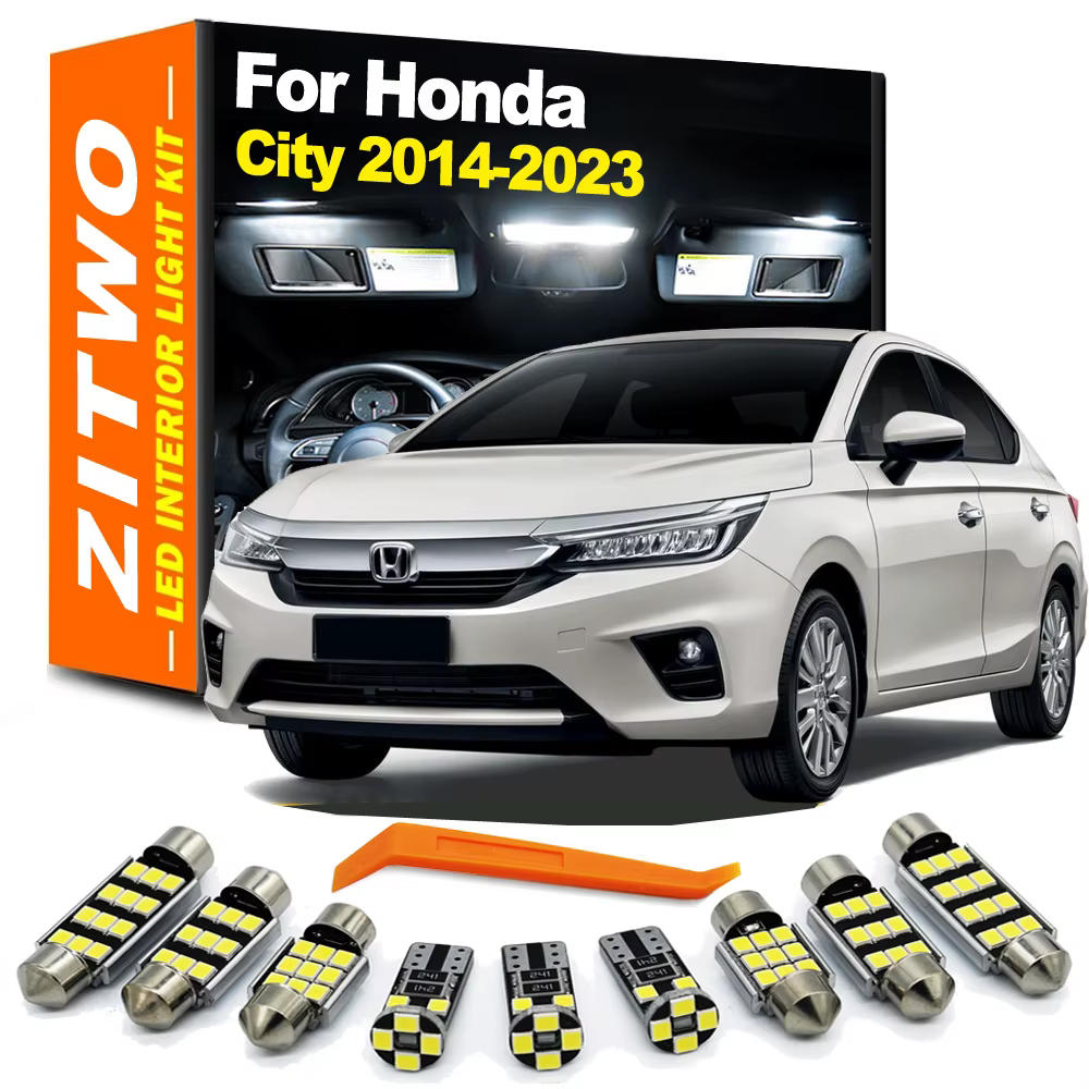 Kit de luces LED interior y matrícula ZITWO para Honda City 2014-2023