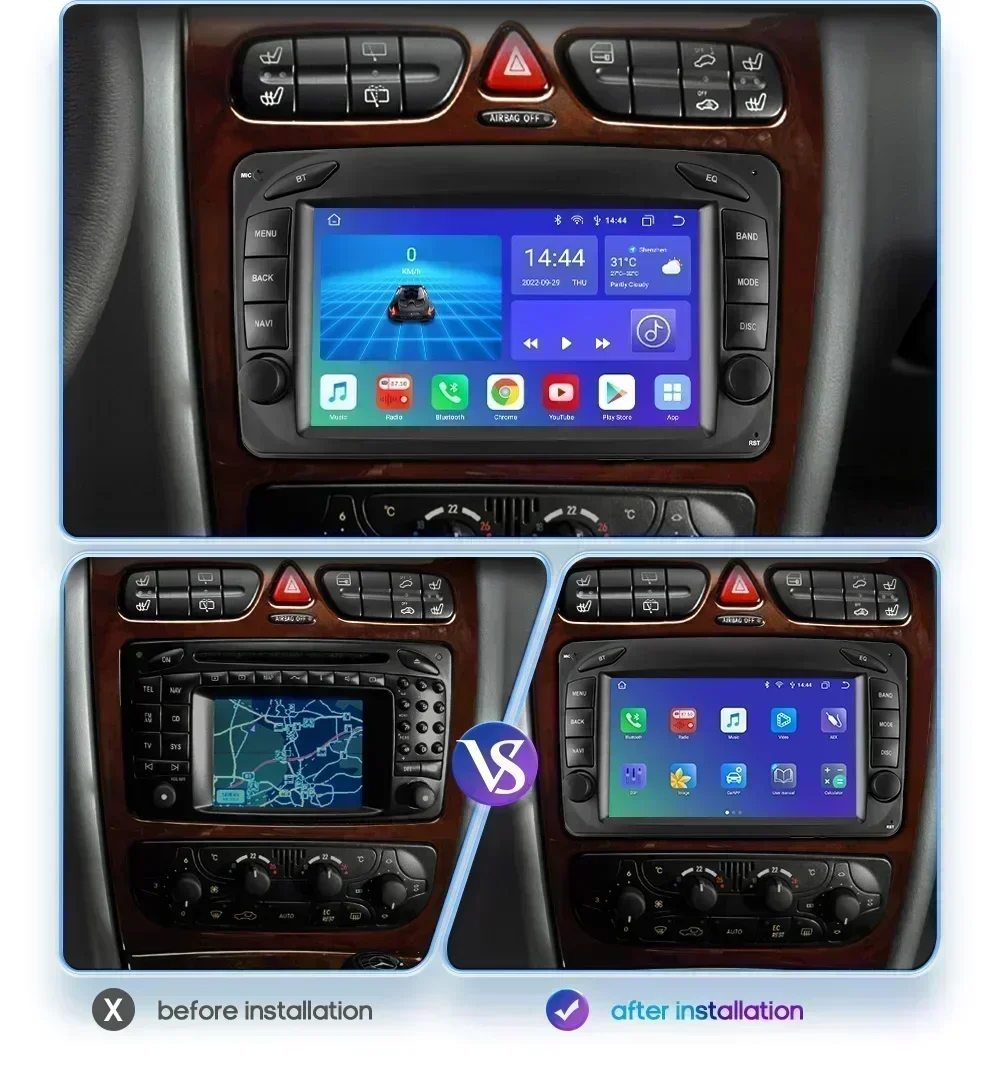 Hizpo Radio multimedia Android Auto y CarPlay para Mercedes CLK W209 - imagen 2