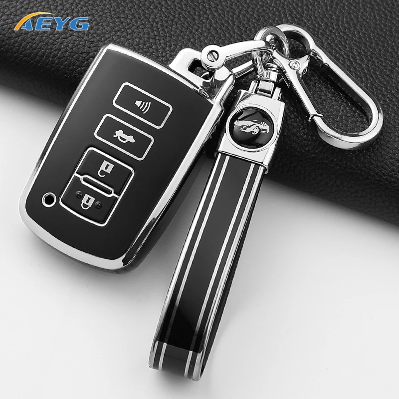 Funda de llave TPU con 4 botones para Toyota Camry, Corolla y RAV4