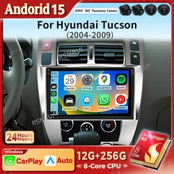 Radio Android Auto CarPlay 2K pantalla Hyundai Tucson 2004-2009