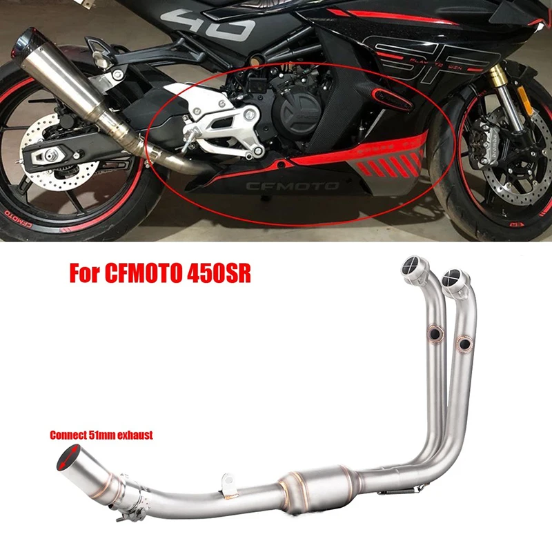 Escape deportivo acero inoxidable 51mm silenciador CFMOTO 450SR - imagen 4