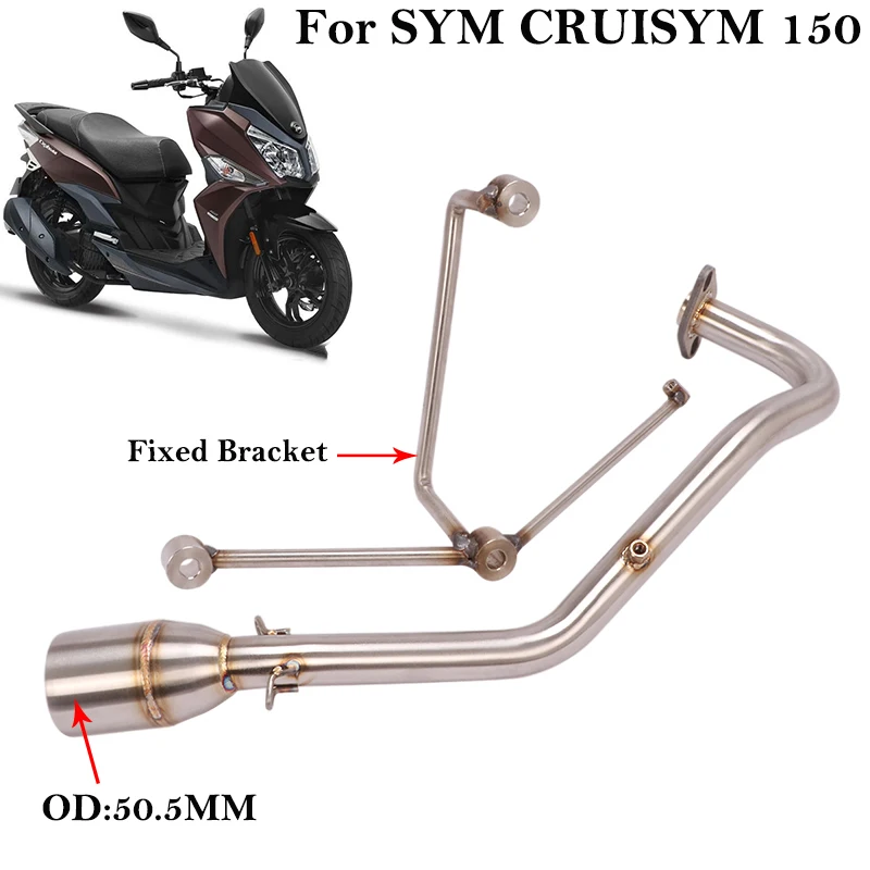 SYM Cruisym 150/125 tubo de enlace frontal escape silenciador