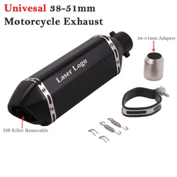 Silenciador escape moto 51 mm con DB Killer, doble salida lados