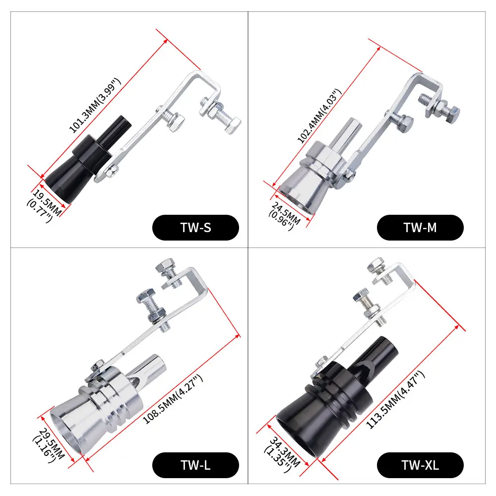 Silbato de sonido turbo para tubo de escape, silenciador universal - imagen 2