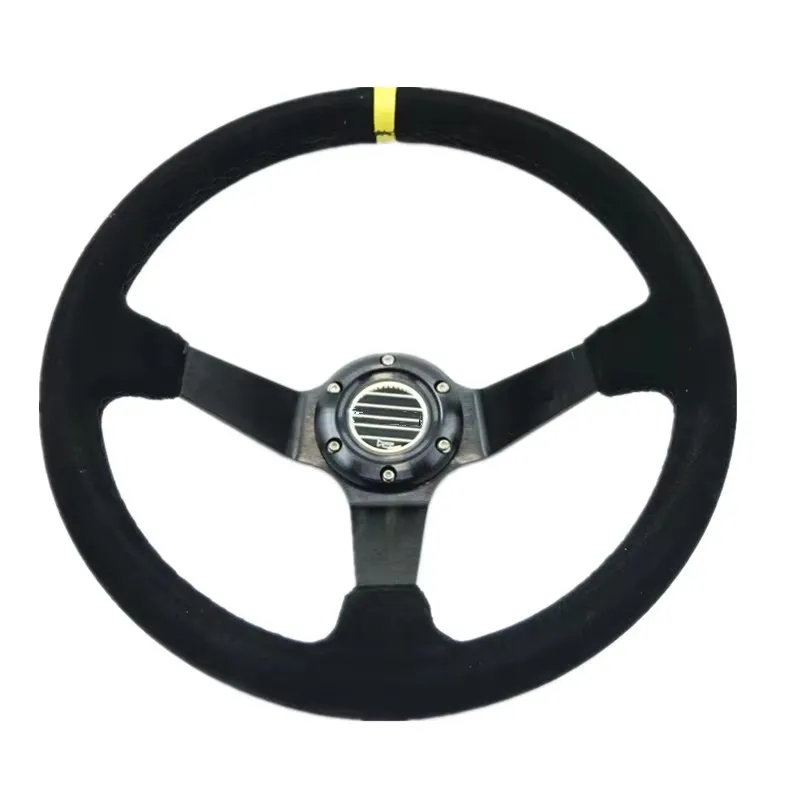 Volante racing 350mm con aro de ante rojo y azul universal - imagen 5