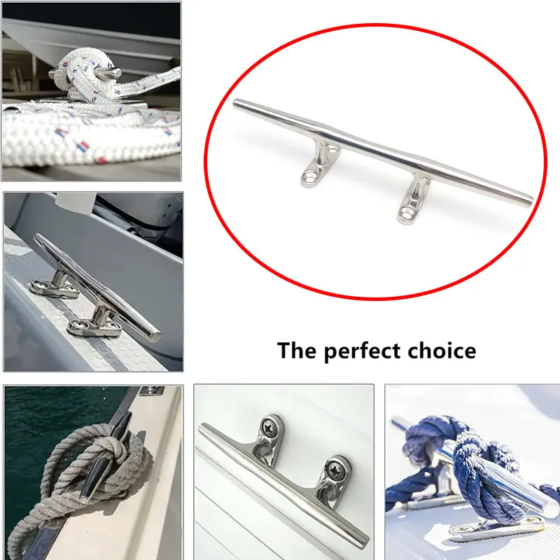 5 "6" 8 "10" 12 "316 tacos de amarre de barco marino de acero inoxidable bolardo de yate pulido con espejo tacos de Base hueca para barcos de alta resistencia - imagen 5