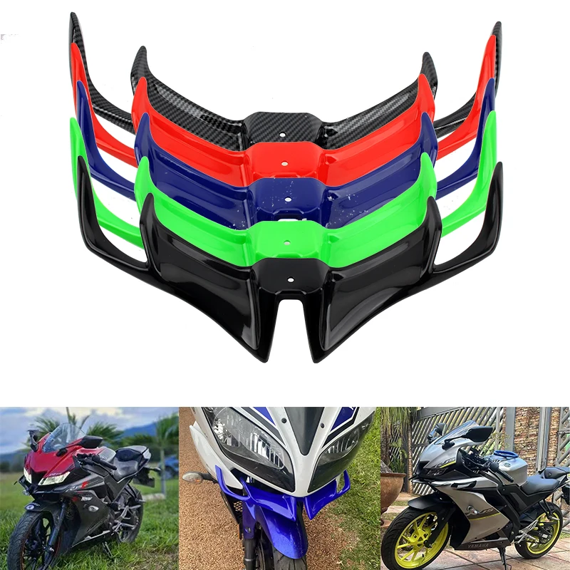 Alerones de carenado instalados en Yamaha R15 V3 con acabado negro brillante