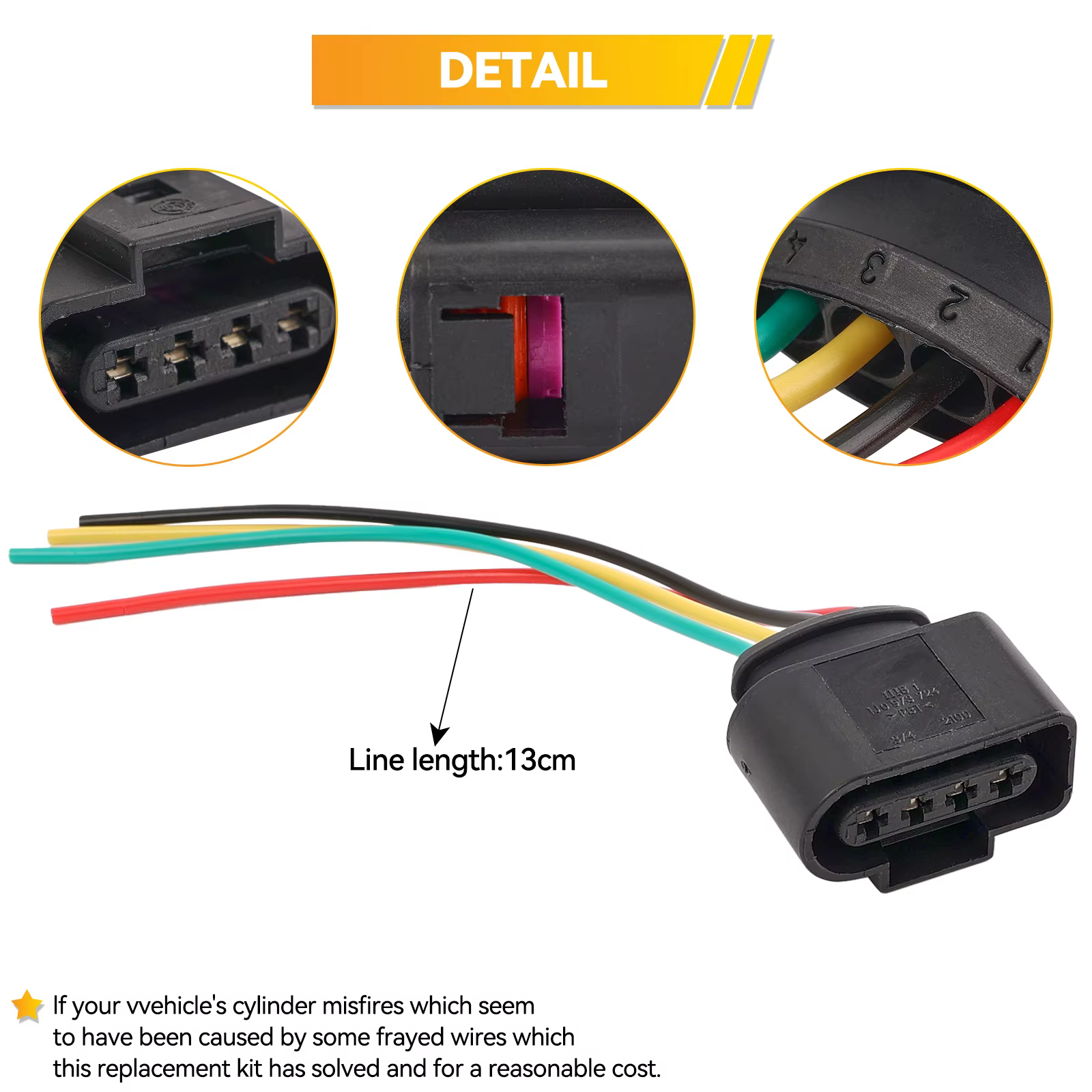 Conector bobina encendido 4 cables 1J0973724 – VW Golf V/VI - imagen 4