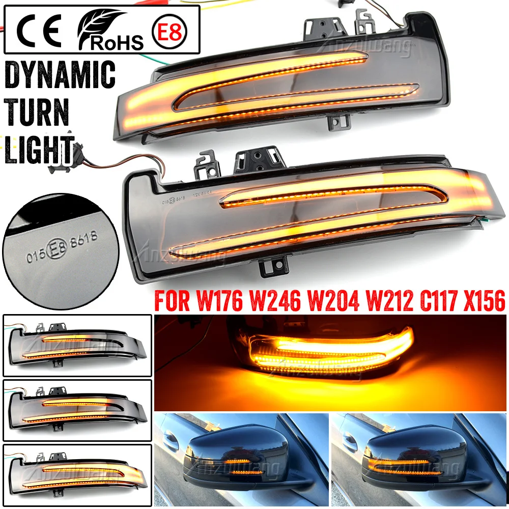 Intermitentes LED dinámicos espejos Mercedes-Benz C117 W176 W204 - imagen 3