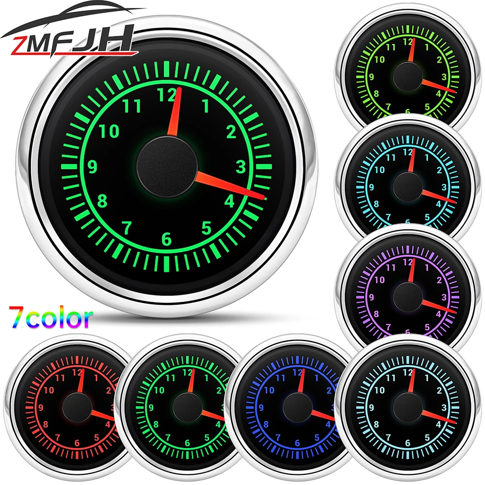 Cuenta-horas digital 52mm con retroiluminación RGB – 12V y 24V para coche y camión