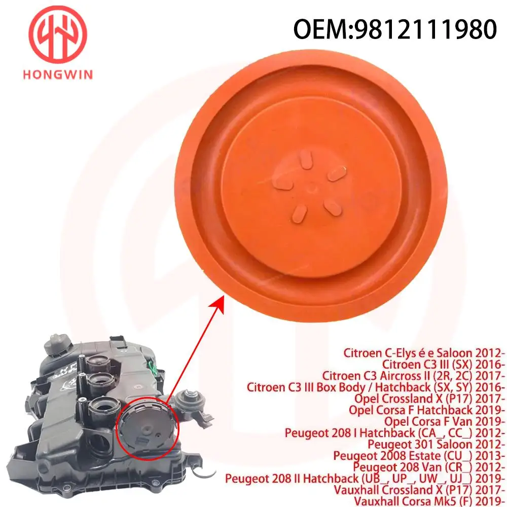 Tapa de válvulas con membrana Citroën C3 Aircross y Opel Crossland X