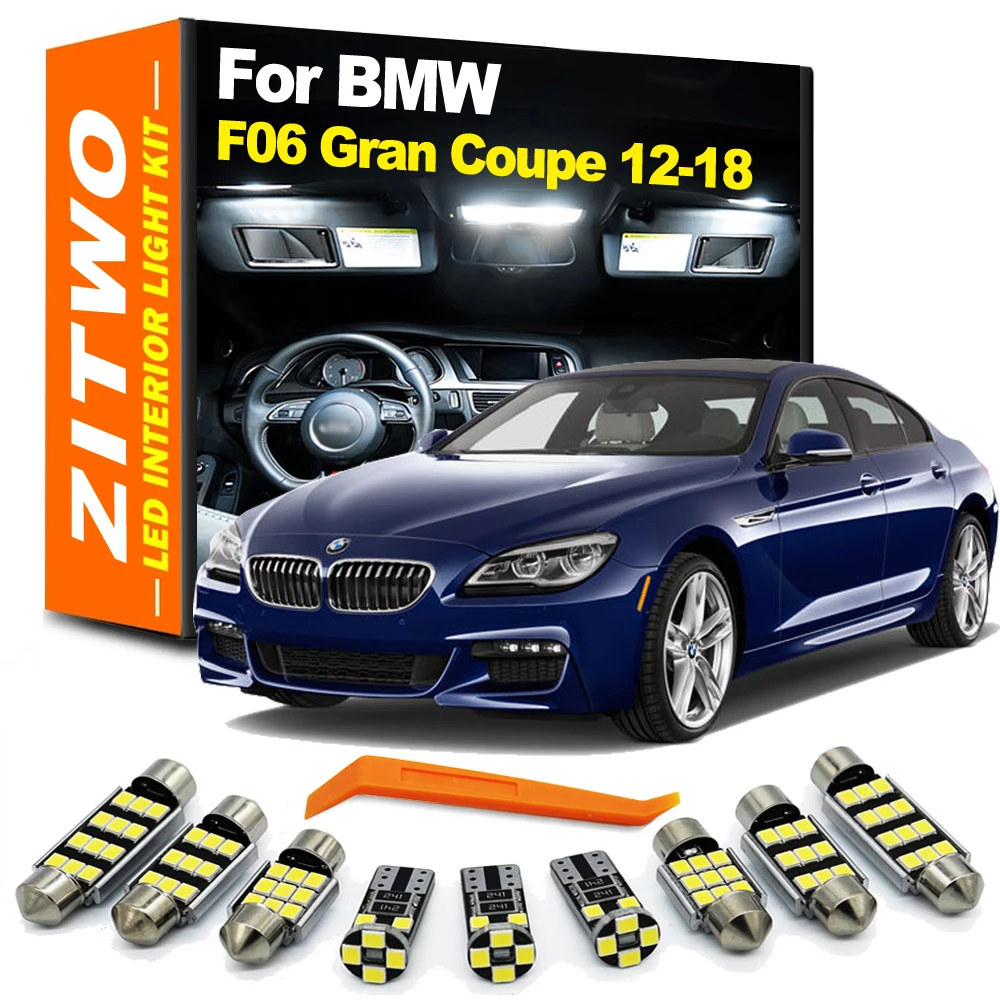 ZITWO 14 Uds Canbus bombilla LED para coche Kit de luz Interior para BMW 6 Series F06 Gran Coupe 2012-2018