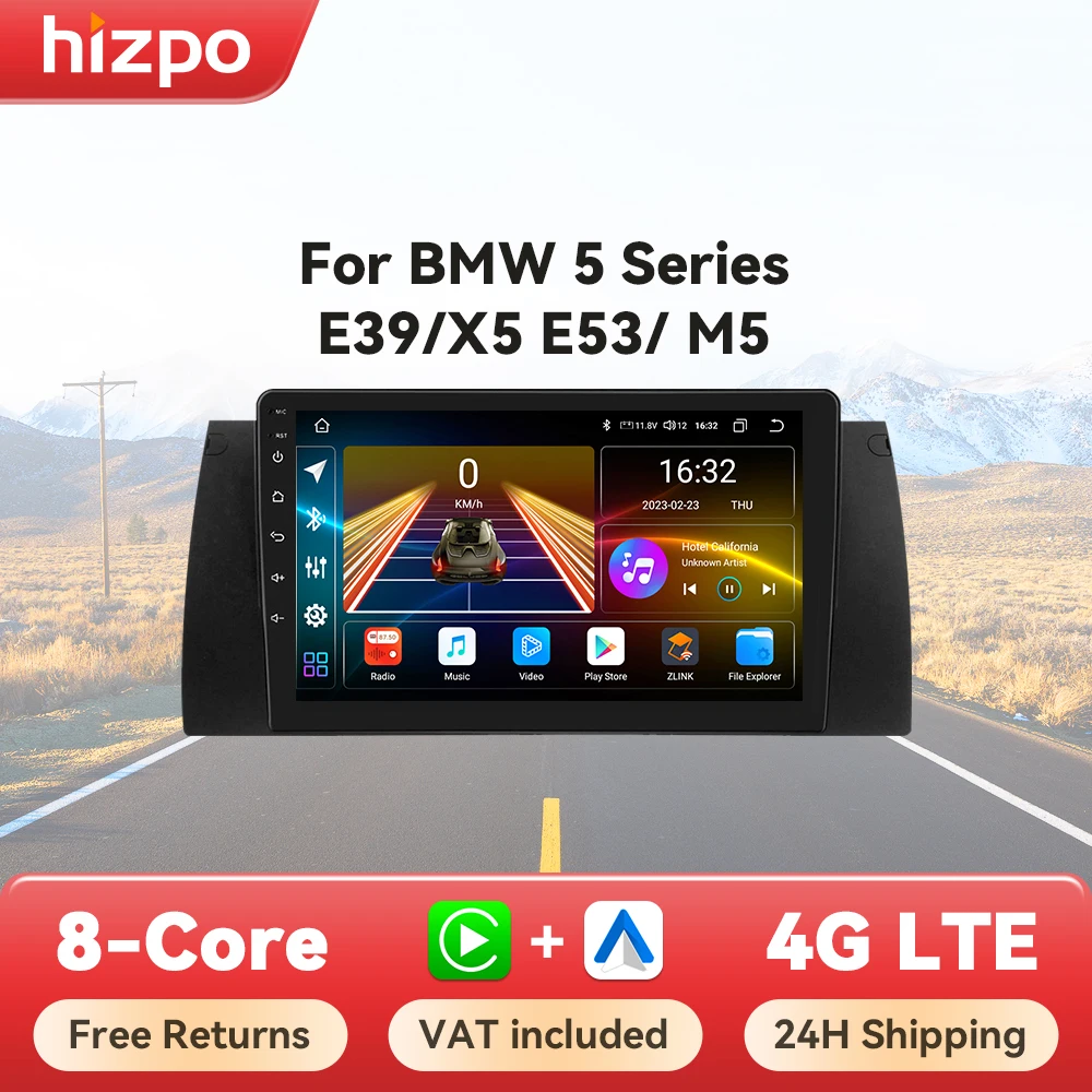 Hizpo 2 din Android Auto Radio para BMW 5 E39 1995 - 2003 E53 X5 M5 Carplay 4G Car Multimedia GPS 2din sistemas inteligentes AI Voice