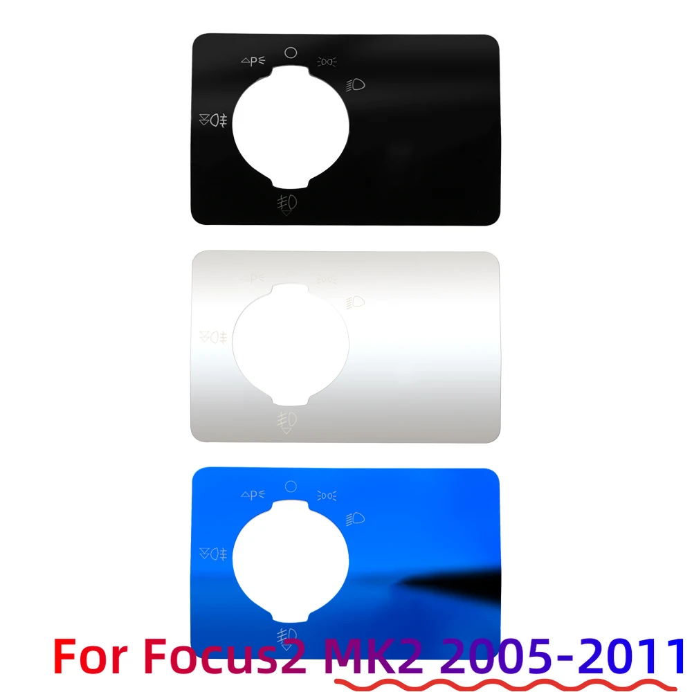 LHD-pegatina de cubierta de Panel de interruptores de faros de coche, accesorios de decoración de embellecedor de acero inoxidable para Ford Focus 2 MK2 2005-2011 - imagen 4
