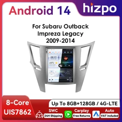 Hizpo Radio GPS Android 13 para Subaru Impreza Legacy 2009-2014