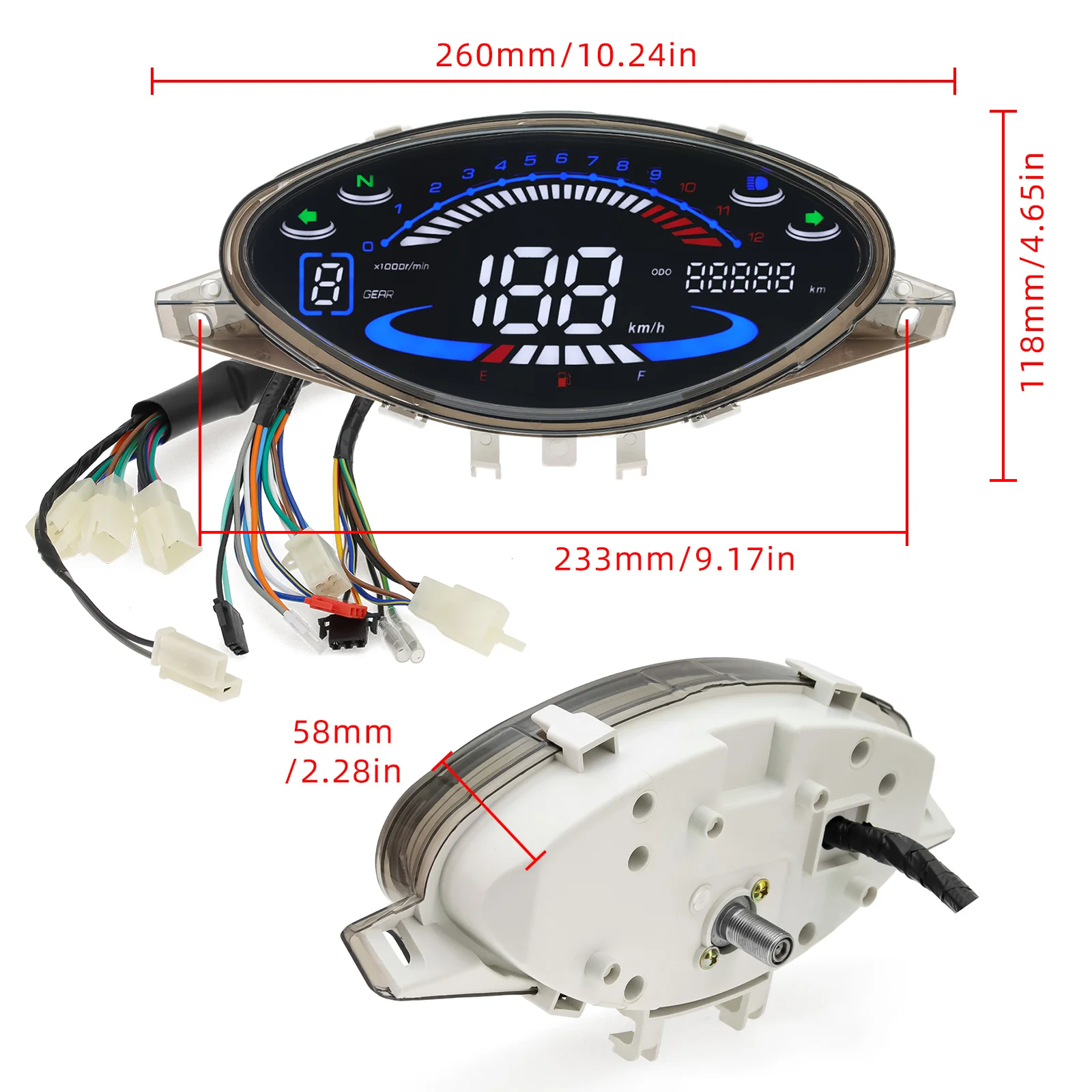 Tacómetro digital LED velocímetro BIZ 100 C100 - odómetro moto - imagen 5