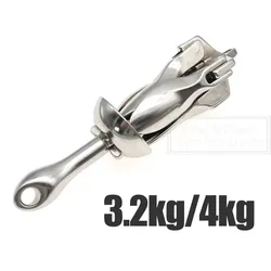 Ancla marina de acero inoxidable para barco, kayak y bote de pesca