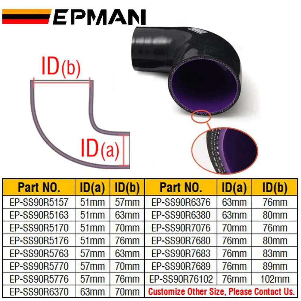 EPMAN Manguito reductor de silicona 90° 4 capas – BMW E39 - imagen 2