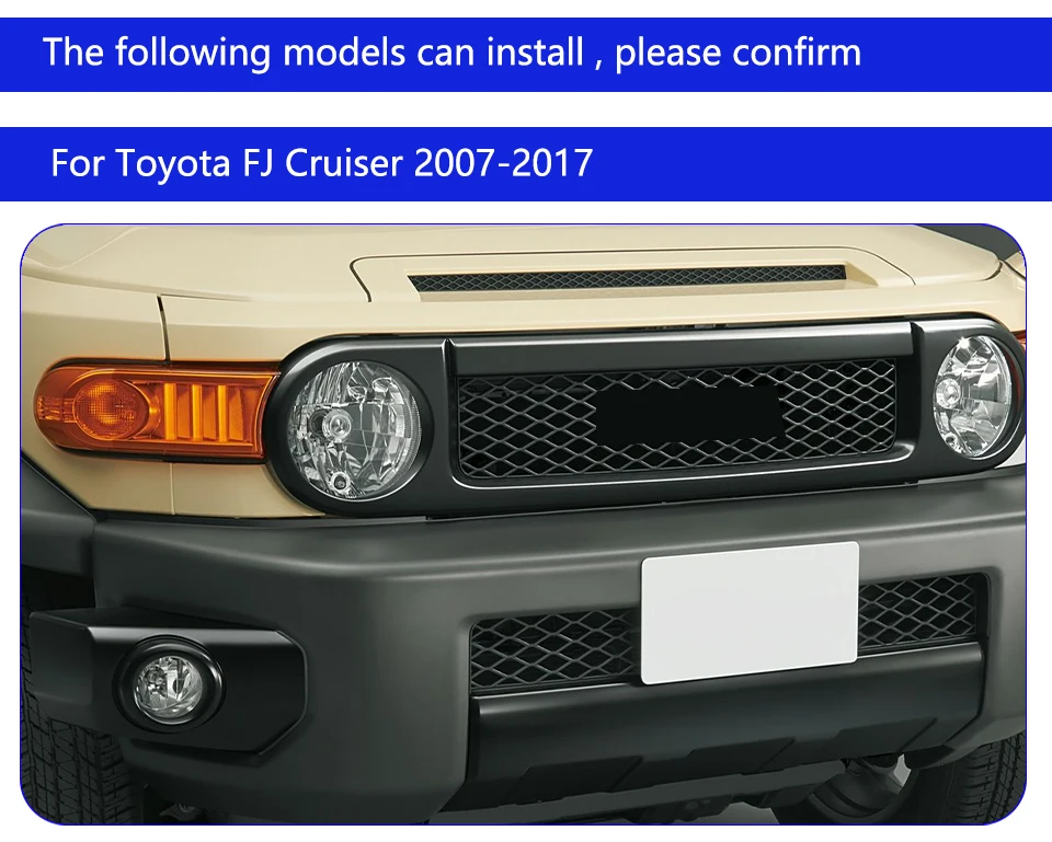 Vista del diseño frontal de los faros para Toyota FJ Cruiser