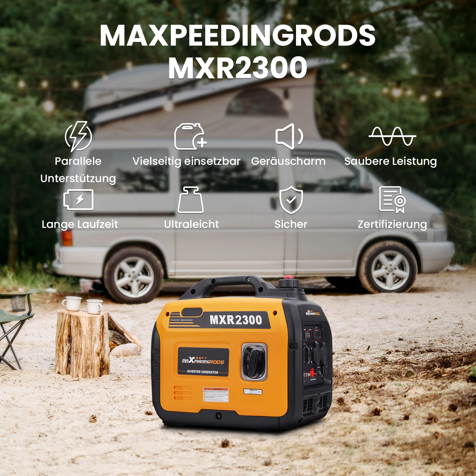 Generador portátil 2300W MAXPEEDINGRODS con medidor digital