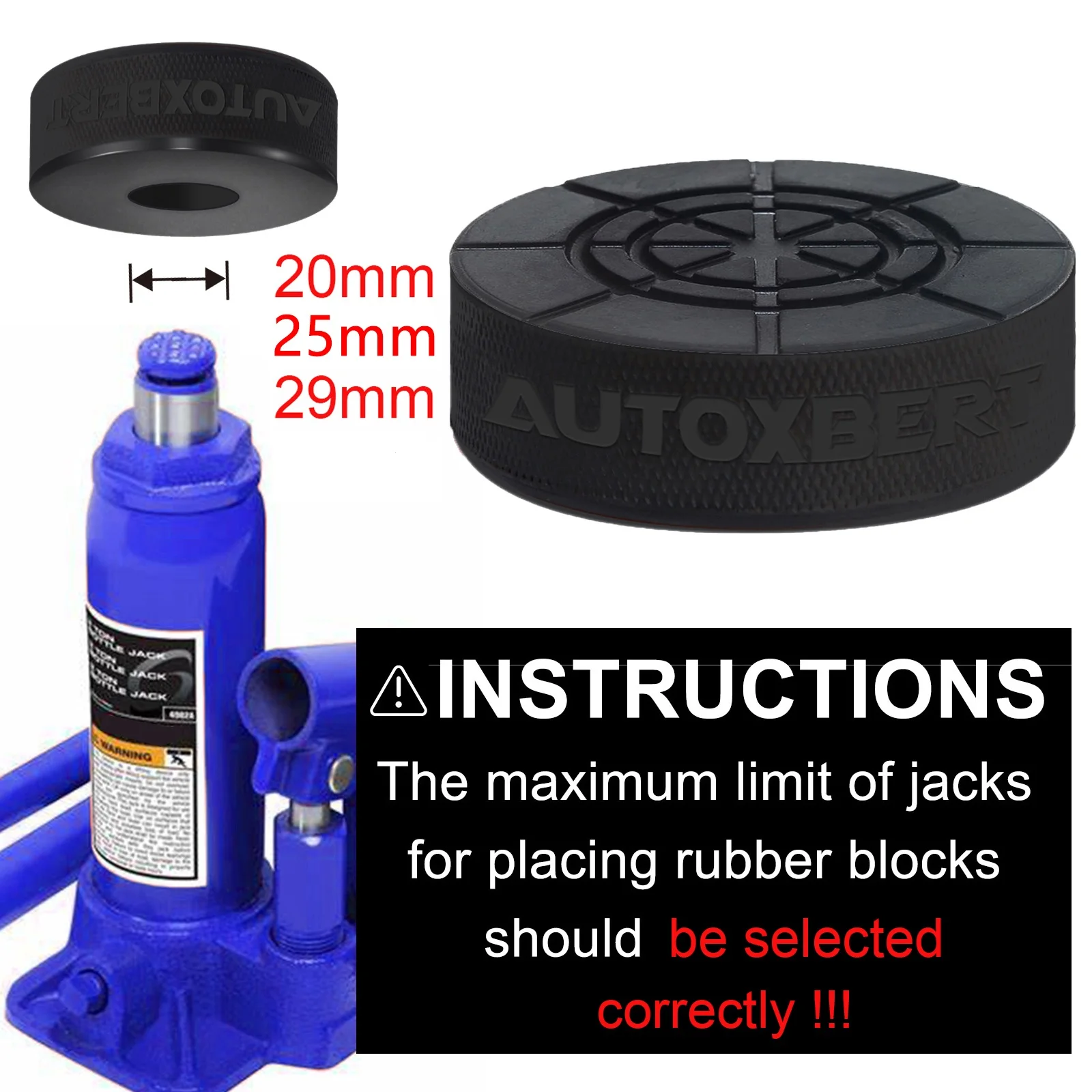 Adaptador antideslizante de goma para gato hidráulico 2-10 t - imagen 5