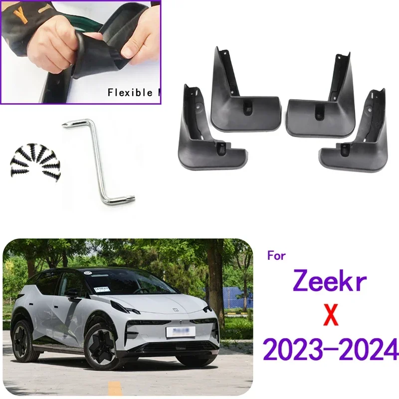 Guardabarros protector ZEEKR X 2023-2024 TPE contra salpicaduras