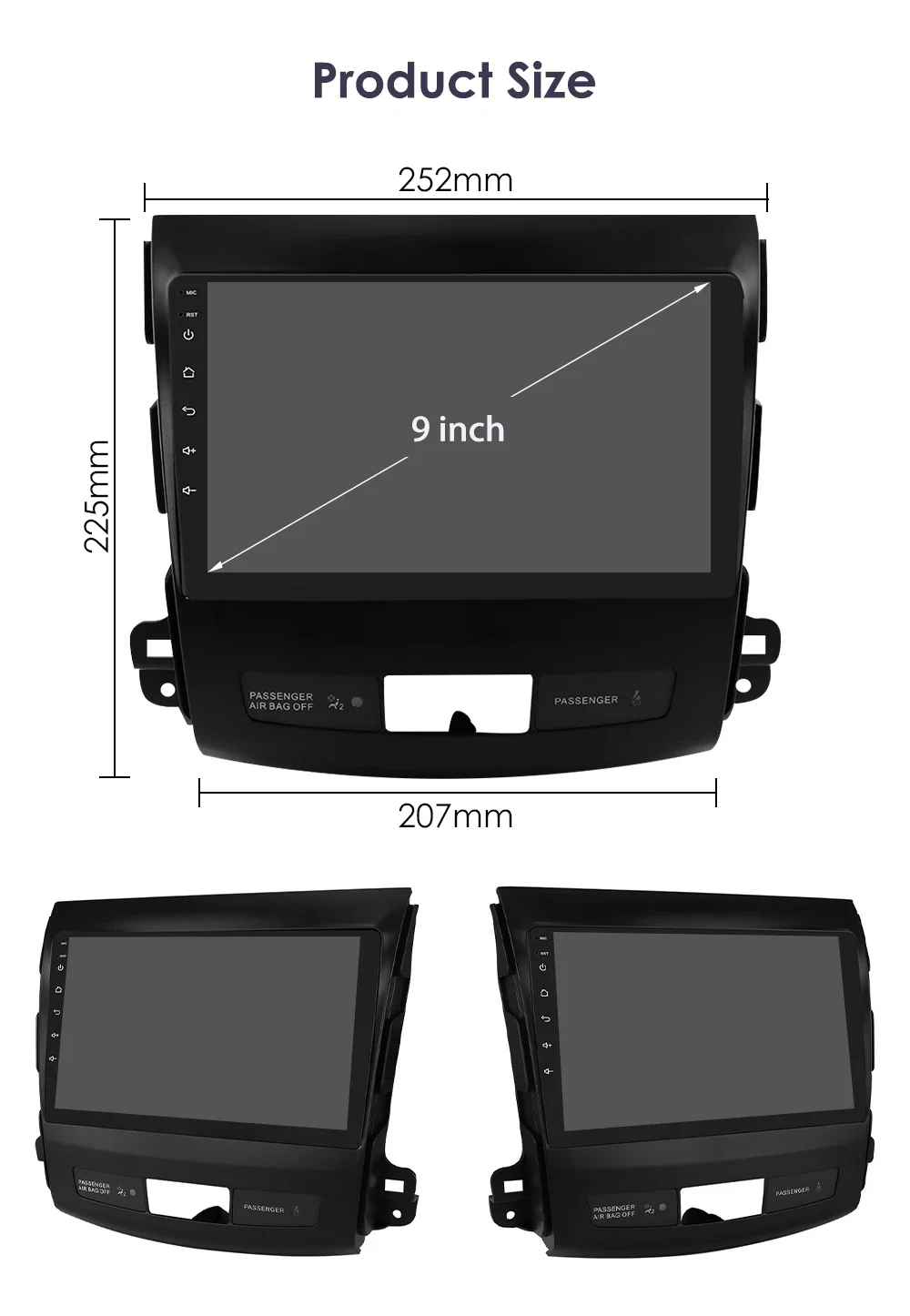Autoradio Android Hizpo 9″ – Mitsubishi Outlander II, Citroen C-Crosser, Peugeot 4007 - imagen 5