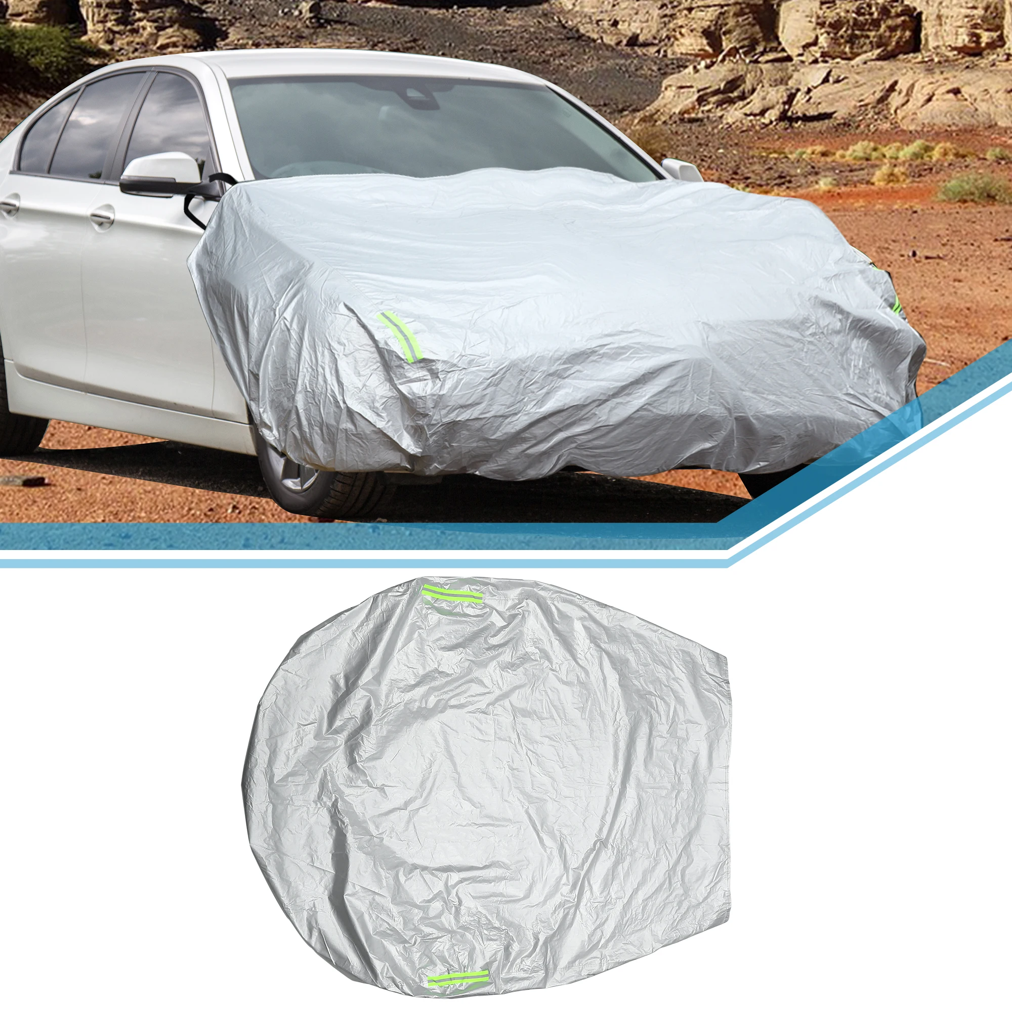 Funda impermeable para capó de coche Uxcell 214 x 110 cm