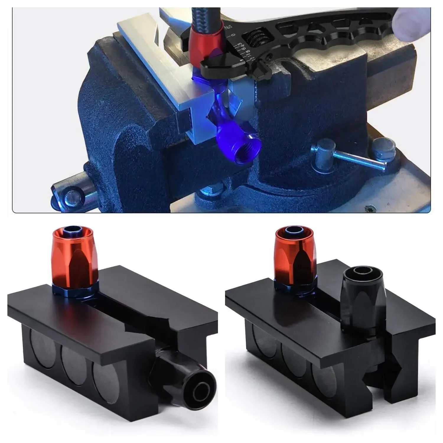Llave inglesa ajustable Billet para manguera coche Negro/Azul