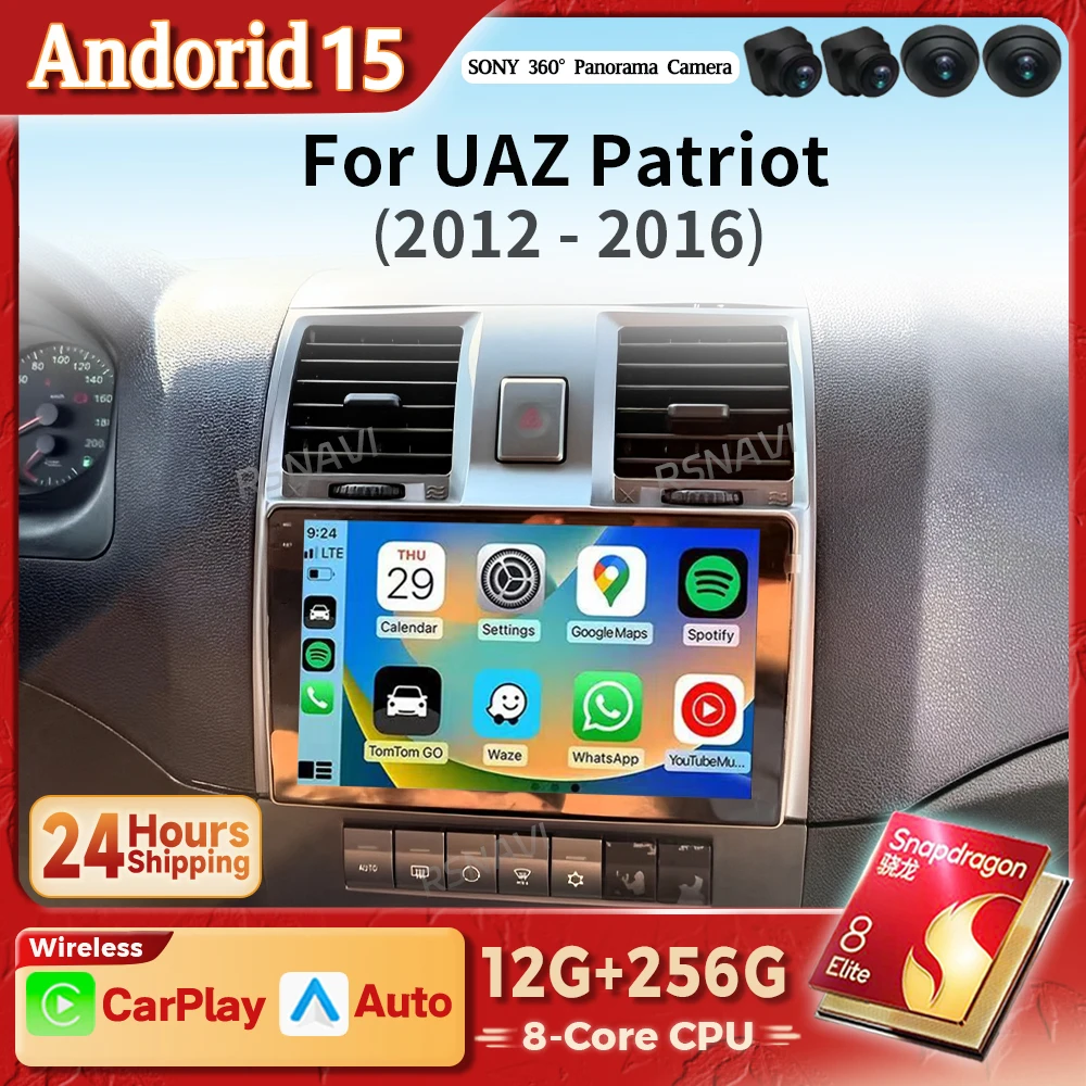 Autoradio 2DIN Android Auto Carplay UAZ Patriot 2012-2016 pantalla 2K GPS