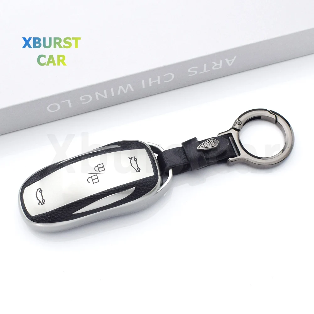 Funda para llave Tesla Model X, S, 3 y Y de cuero TPU