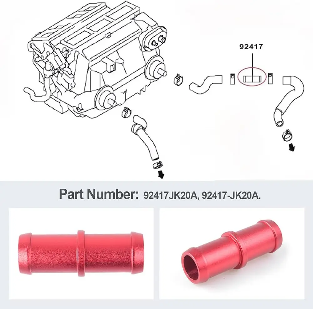 Conector manguera calefacción aluminio – Nissan 370Z e Infiniti G35 - imagen 3
