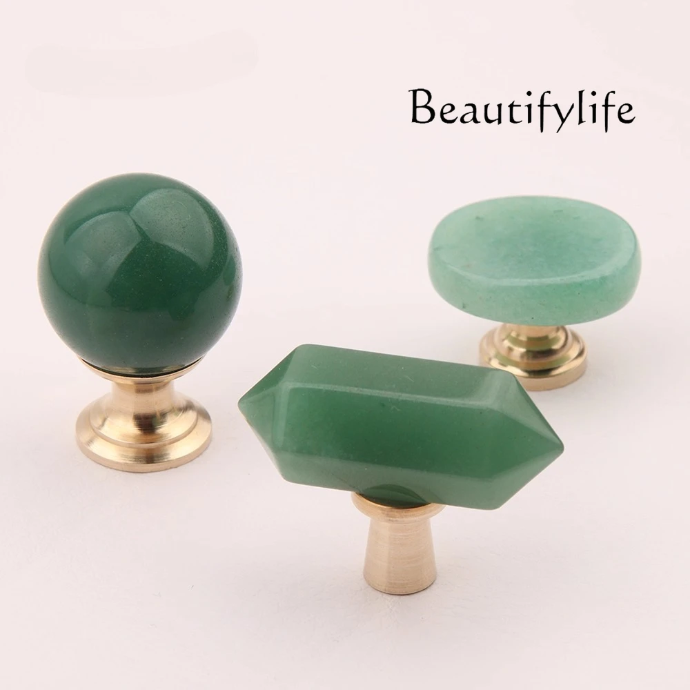 Lvdongling de mineral natural de lujo ligero, manija pequeña creativa de cobre, cajón, puerta de gabinete, manija creativa de un solo orificio para armario - imagen 3