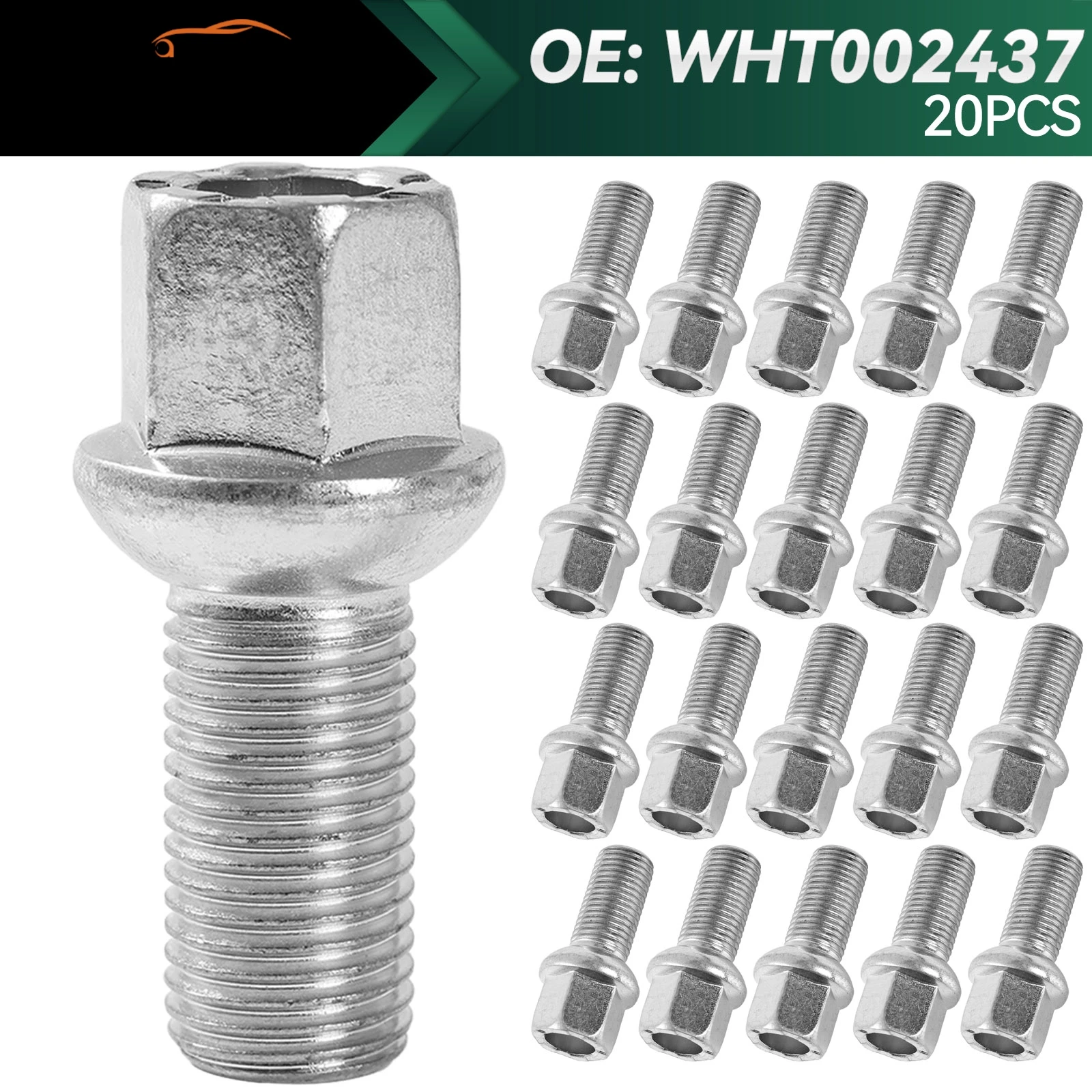 Tornillos de rueda cromados para VW Golf Polo Tiguan y Audi A3